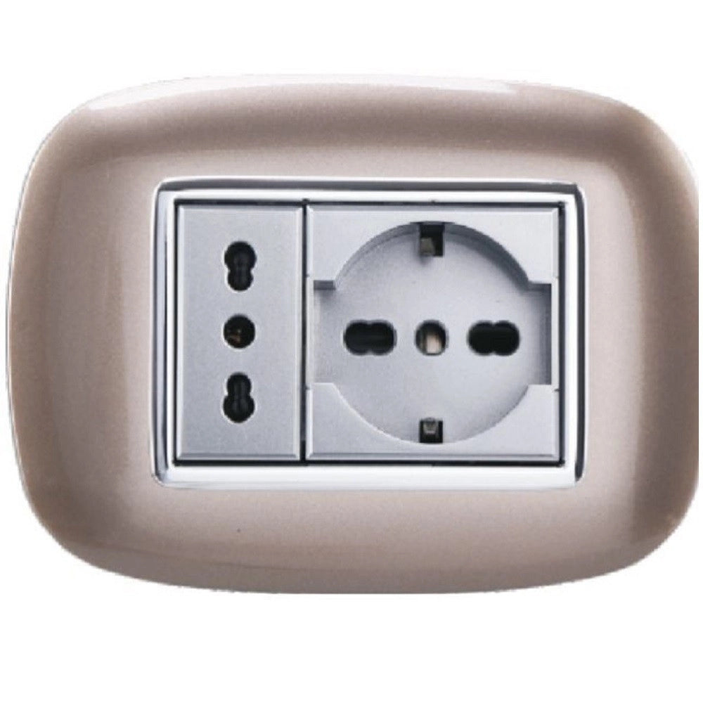 Trade Shop - Placca Oval 3 4 6 Moduli Colore Bronzo Compatibile Con Bticino Axolute -  -3 Fori     -