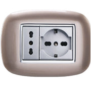 Trade Shop - Placca Oval 3 4 6 Moduli Colore Bronzo Compatibile Con Bticino Axolute -  -3 Fori     -