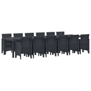Set da Pranzo per Giardino 13 pcs Antracite Rattan Polt 3378772
