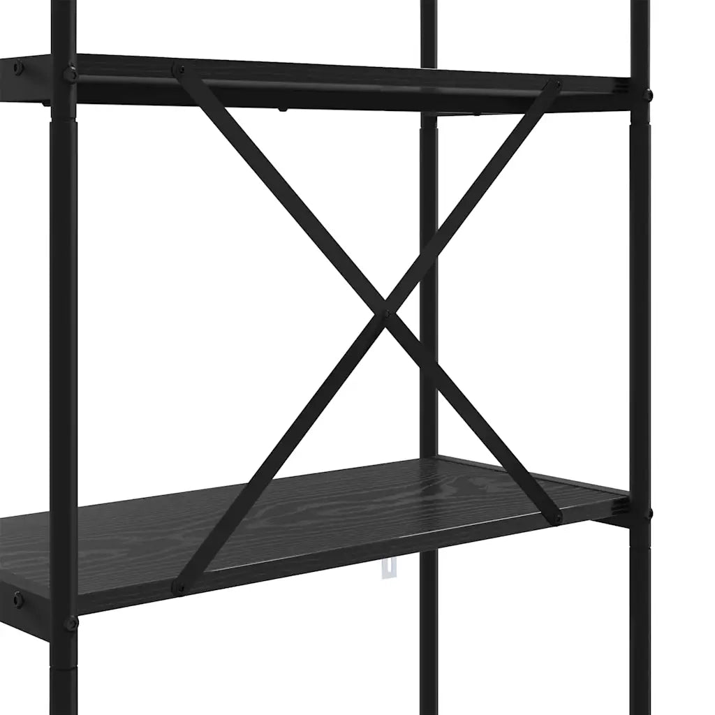 Libreria-Scaffale per Libri-Mobile di Stoccaggio Rovere Nero 60 x 30 x 146 cm Legno multistrato 961472