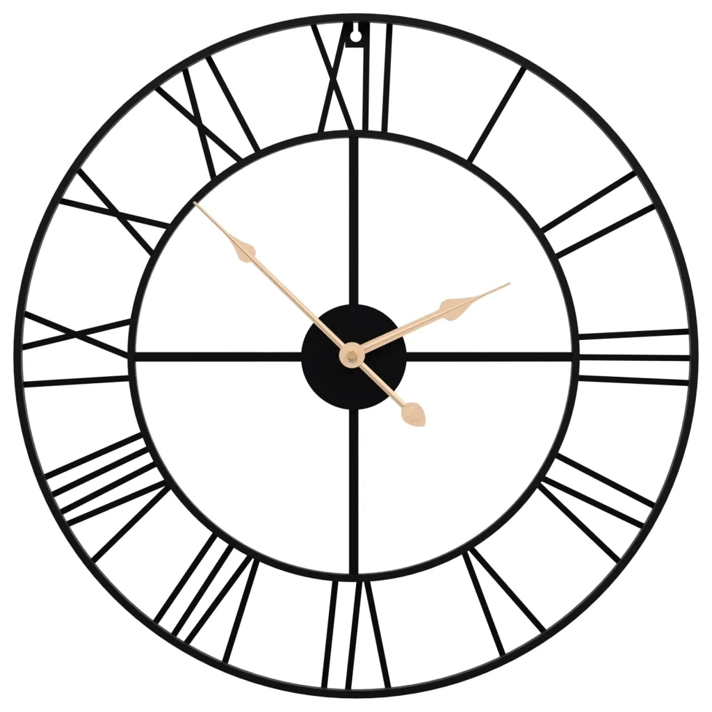 Orologio da Parete Nero Ã˜50 cm in Ferro