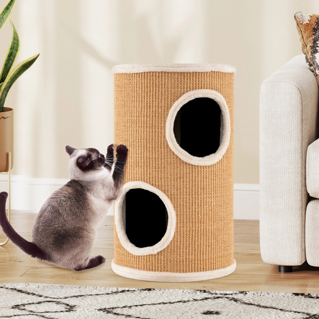 Condo per gatti rifugio moderno per animali domestici da interno, Condo multi-livello con tappetino per graffi in sisal-Alberi Tiragraffi
