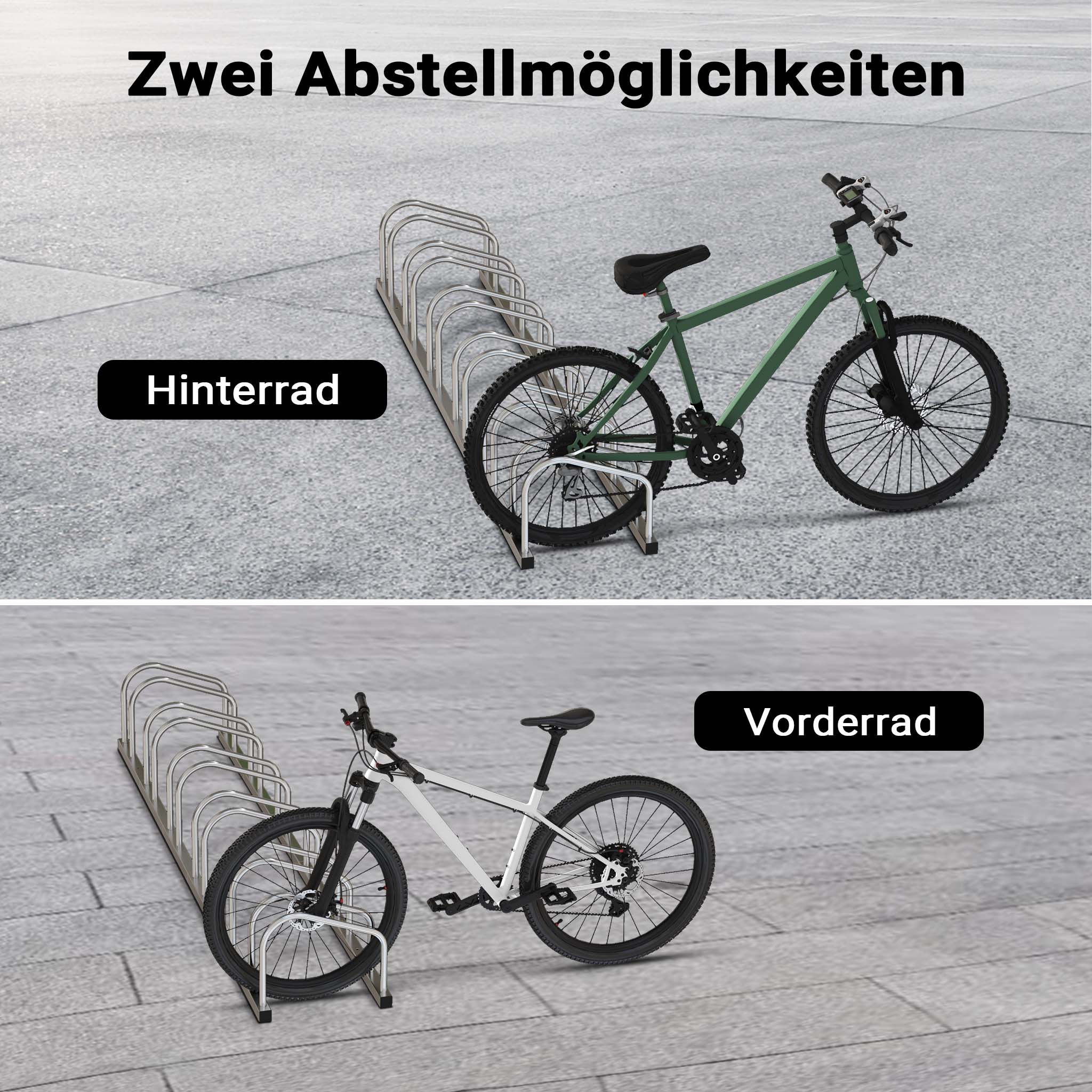 Toboli Rastrelliera per 6 biciclette Portabici in acciaio zincato per interno ed esterno Supporti