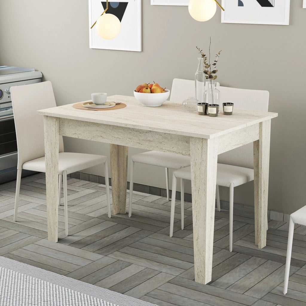 Zane, Tavolo Fisso 6 Posti, 110x72x75h cm Beige Marmo