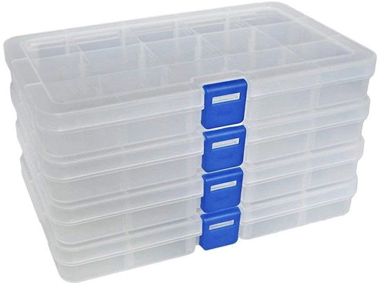 Box di organizzazione in plastica - multifunzionale - set da 4 - trasparente - materiale di alta qualità