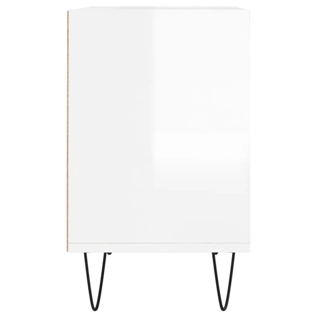 Mobile Porta TV Bianco Lucido 69,5x30x50cm in Legno Multistrato 826966