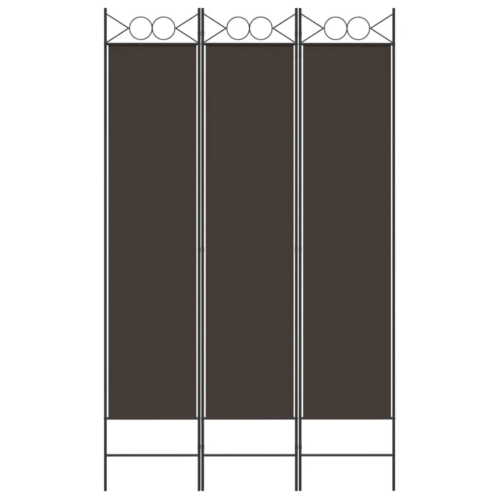 Divisorio a 3 Pannelli Marrone 120x200 cm in Tessuto 350147