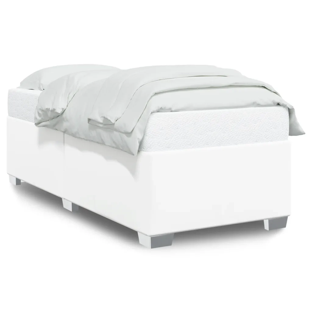 Letto singolo | Letto per adulti | Giroletto Bianco 90x190 cm in Similpelle