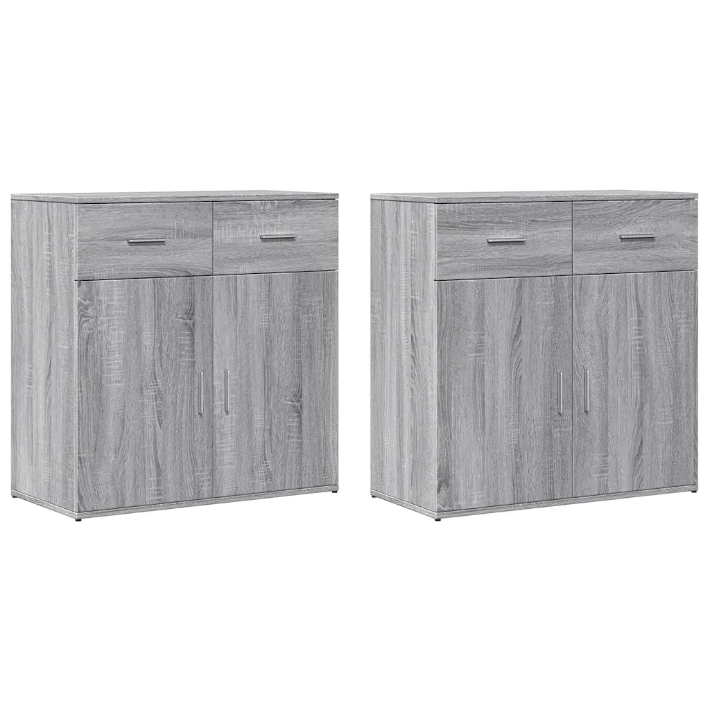 Credenze 2 pz Grigio Sonoma 79x38x80 cm in Legno Multistrato 3276621