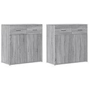 Credenze 2 pz Grigio Sonoma 79x38x80 cm in Legno Multistrato 3276621