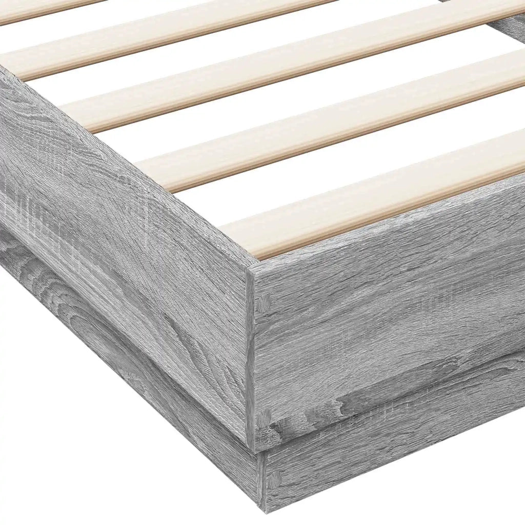 Letto con LED Sonoma grigio 80 x 200 cm Legno ingegnerizzato