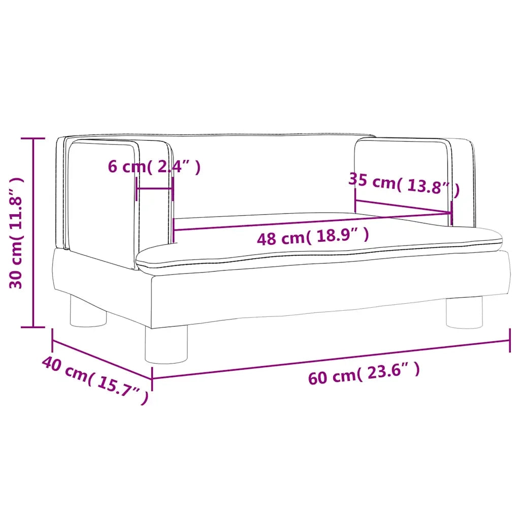Divano per Bambini-Sofa-Divanetto Cappuccino 60x40x30 cm in Similpelle