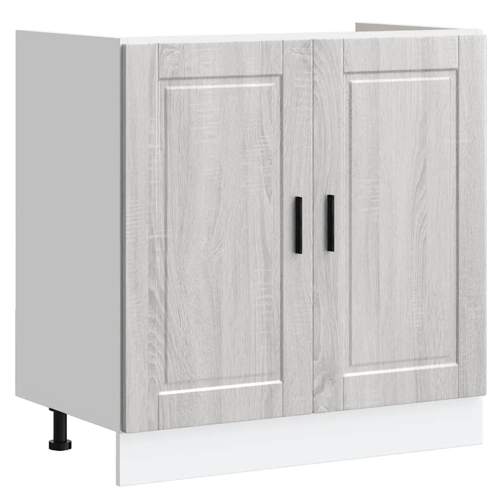 Mobile base lavello-Armadietto da bagno Porto Grigio Sonoma 80x46x81,5cm Truciolato