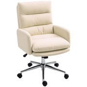 Sedia da ufficio imbottita ¨C zephmum ¨C girevole, con rotelle, crema