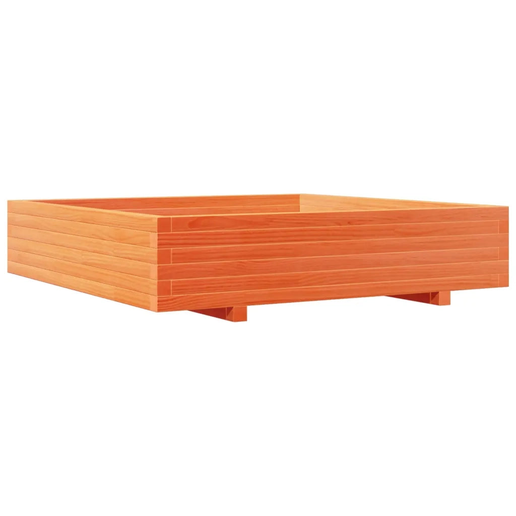 Fioriera | Cassetta per fiori | Vaso Giardino Marrone Cera 110x110x26,5 cm in Legno di Pino