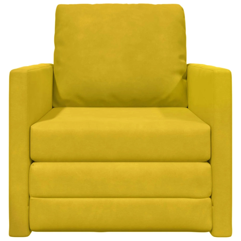 Divano letto | Sof¨¤ letto | Letto singolo Giallo Scuro 74 x 77 x 81 cm Velluto