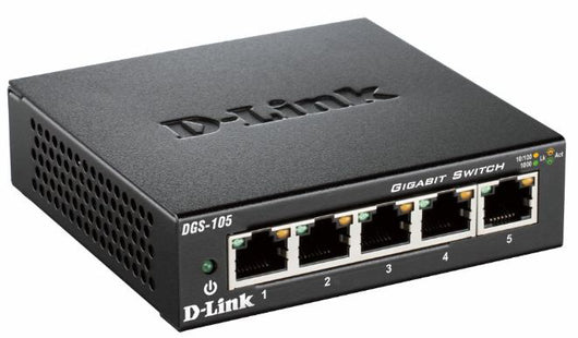 D-link dgs-105 non gestito l2 gigabit ethernet (10/100/1000) nero