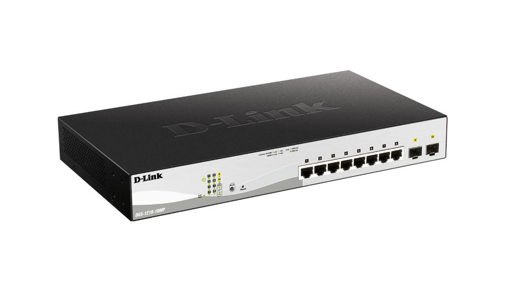 D-link dgs-1210-10mp gestito l2 gigabit ethernet (10/100/1000) supporto power over ethernet (poe) nero, grigio