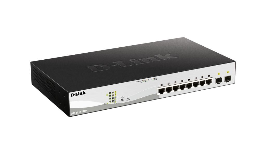 D-link dgs-1210-10mp gestito l2 gigabit ethernet (10/100/1000) supporto power over ethernet (poe) nero, grigio