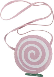Borsa a tracolla premium per bambine con design lollipop, colore lila, dimensioni 12.00x12.00x4.00 cm, materiale PU, stile femminile e compatta