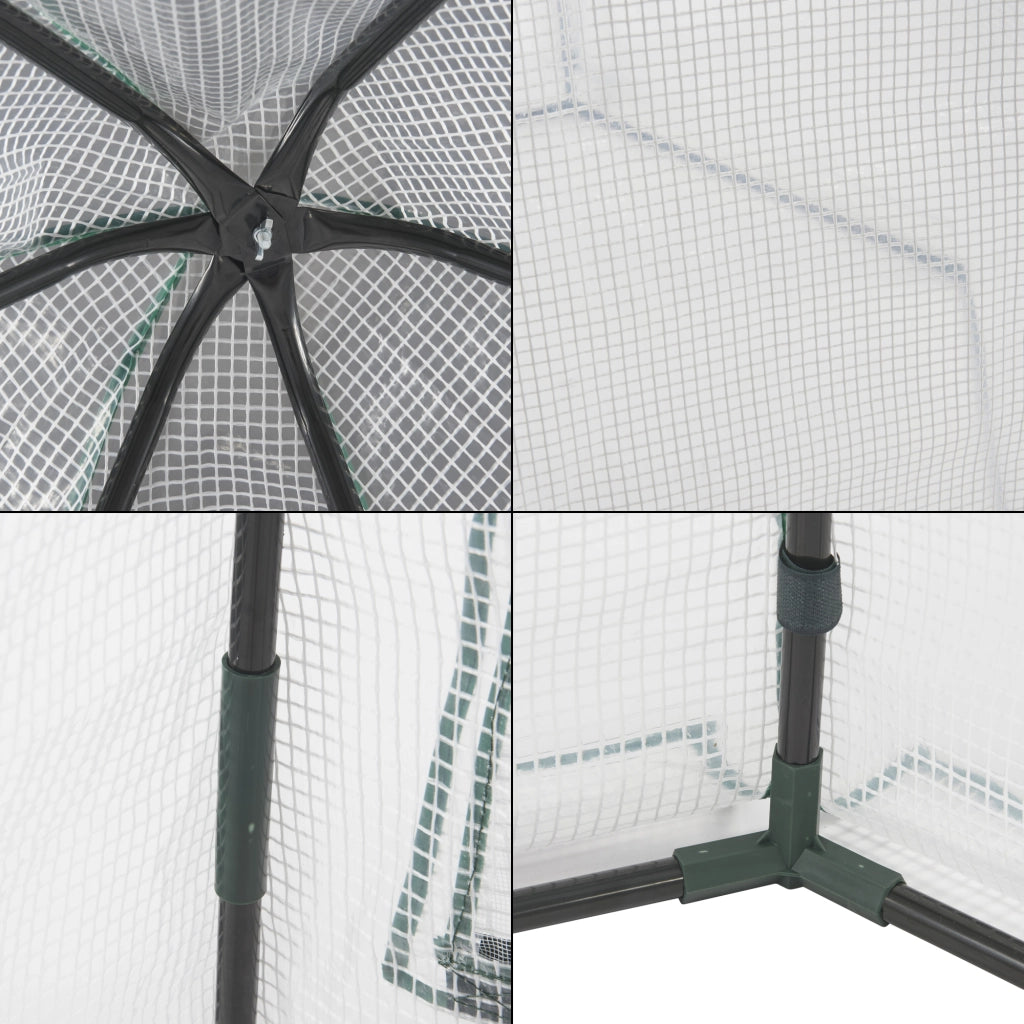 Serra da Giardino Hunze per Coltivazione Piante Copertura Semitrasparente Bianco Alto 183 cm [en.casa]