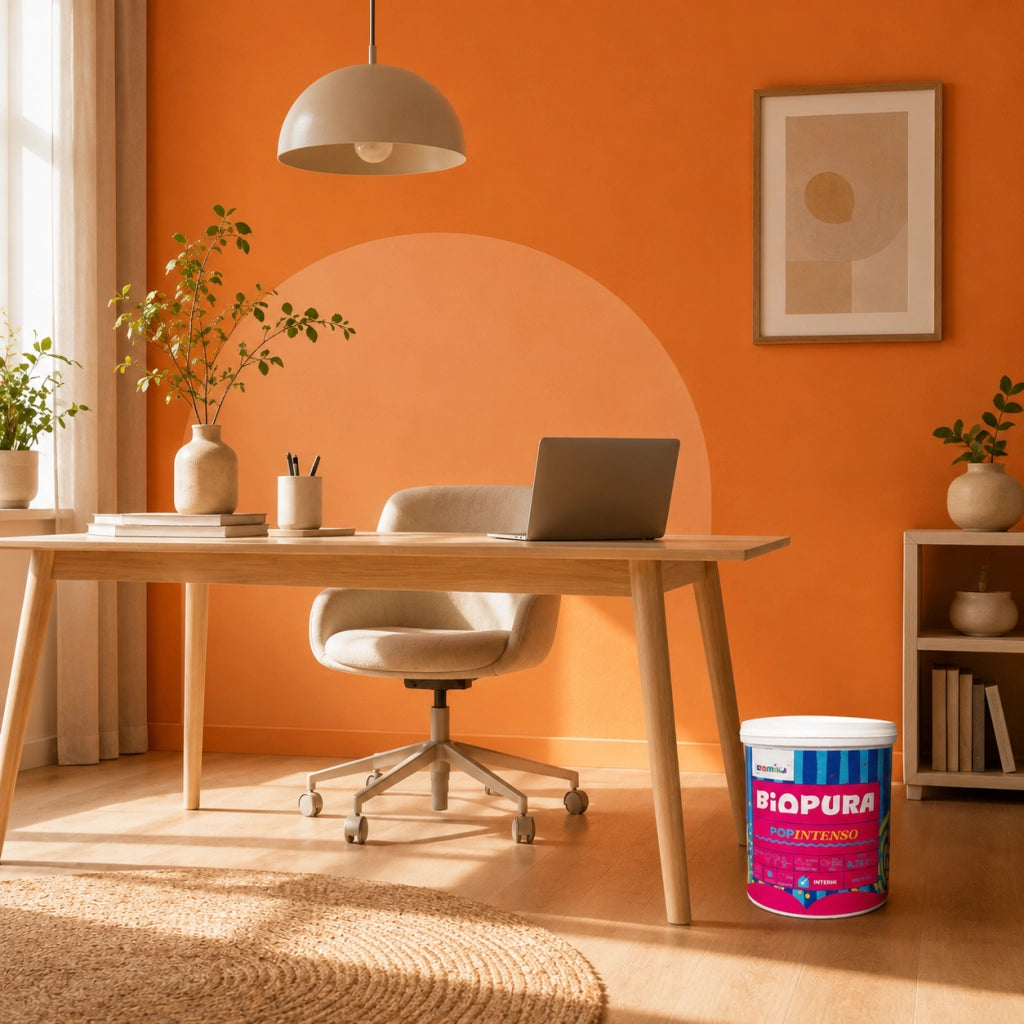 Popintenso palestra e decori interni pittura murale lavabile e coprente cromika *** formato 0,750 lt, colore- arancio...