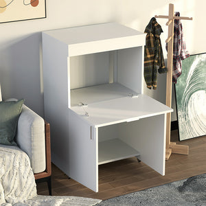 Mobile Asse da Stiro a Scomparsa Salvaspazio Richiudibile 55x38x90,5 cm In MDF Bianco