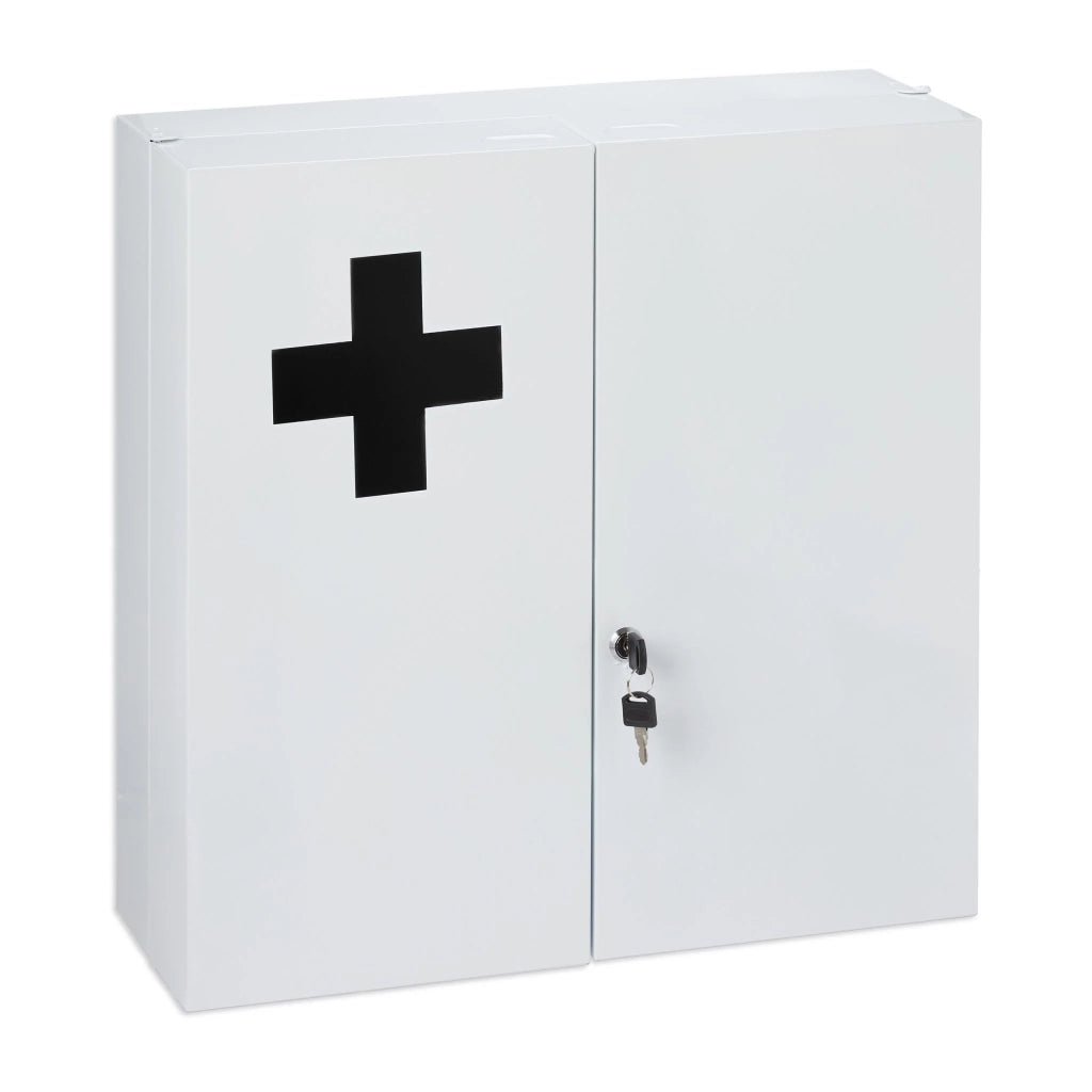 Armadietto per medicinali da parete funzionale 11 scomparti 99 x 30 x 20 cm in acciaio bianco 13_0011513