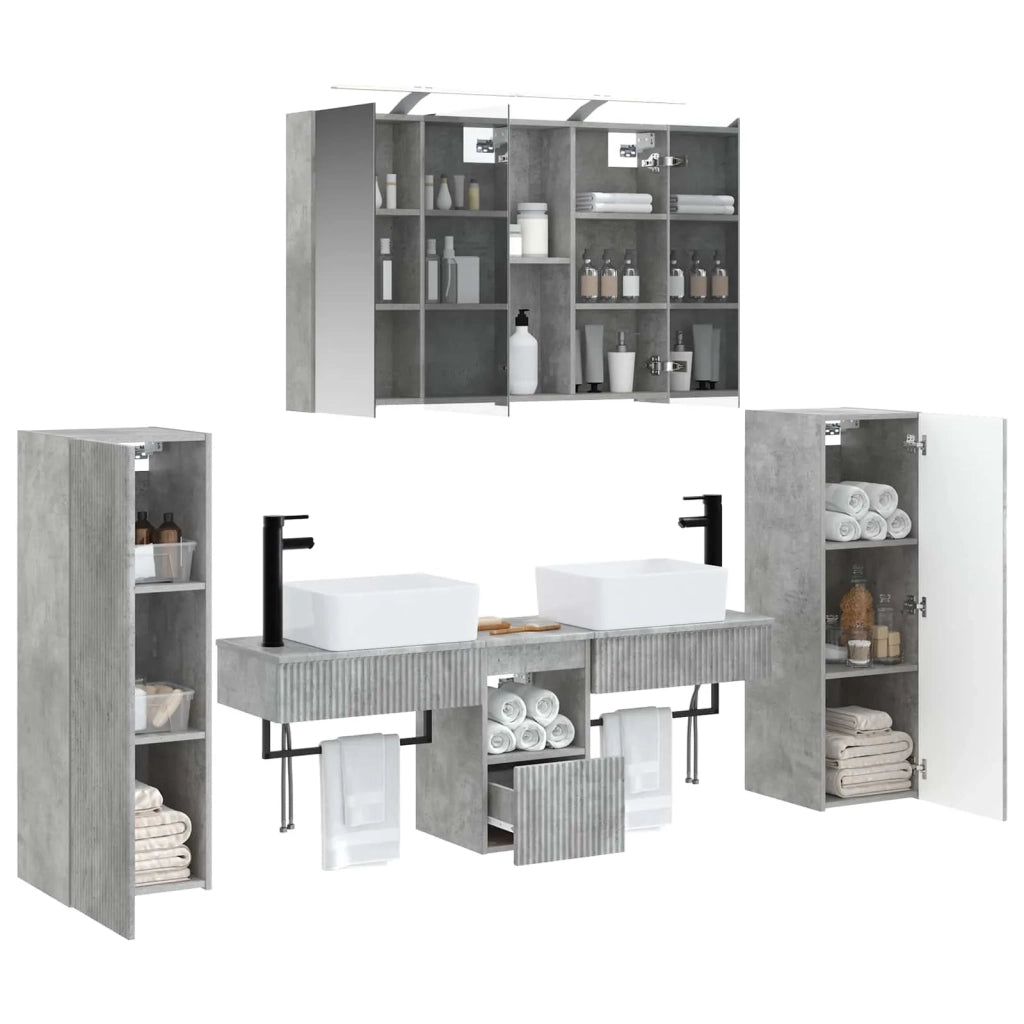 Set di mobili per il bagno 6 pcs Grigio Cemento 3407130