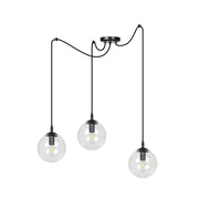Lampadario Emibig GIGI 3 nero trasparente 3xE14 vetro