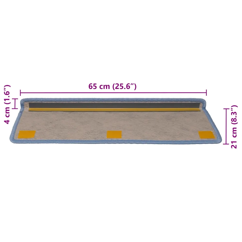 Tappeti Autoadesivi per Scale Aspetto Sisal 30pz 65x21x4 cm Blu 3365886