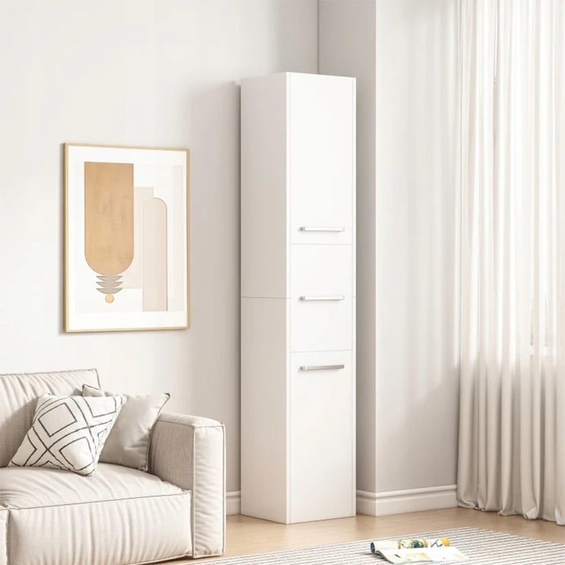 Armadio 30x170x30 cm di colore bianco, pratico e compatto.