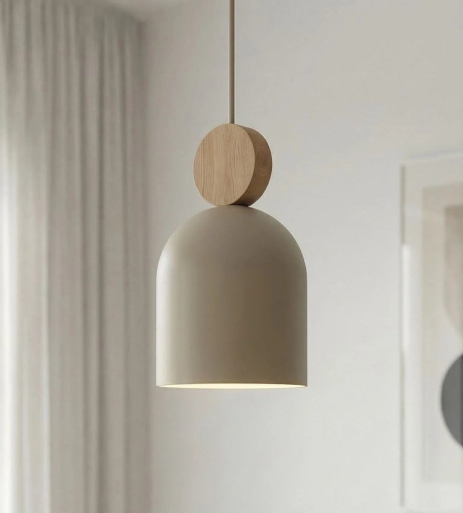 Lampada sospesa Japandi beige 3xGU10 legno MESI Emibig