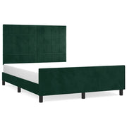 Letto matrimoniale | Letto per adulti | Giroletto senza Materasso Verde Scuro 140x190 cm in Velluto