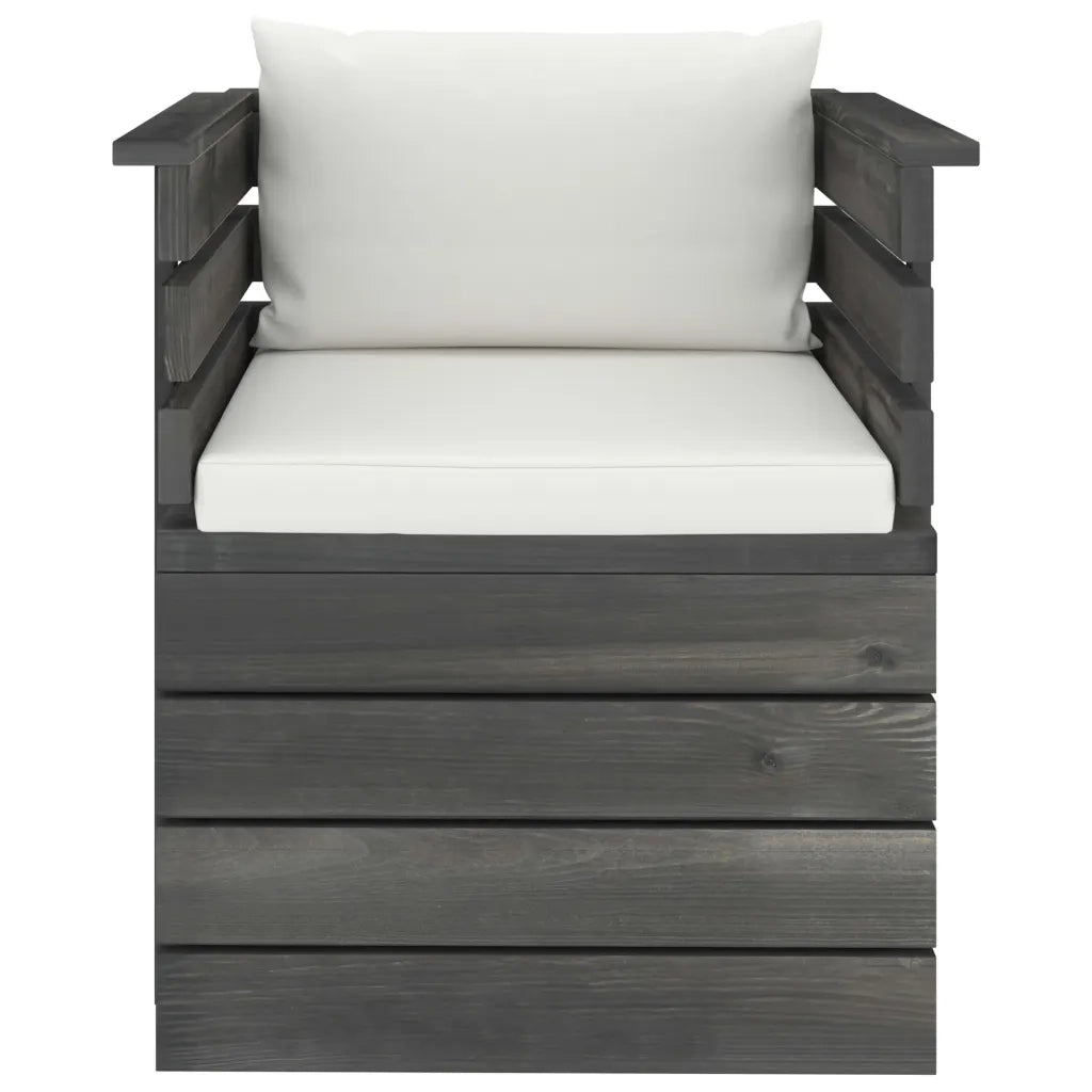 Poltrona da Giardino con Cuscini in Legno di Pino cod mxl 72348