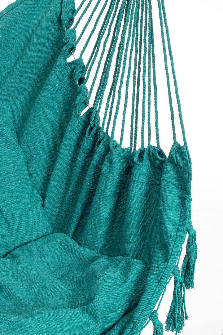 Amaca Sedia Sospesa da Giardino 100x130 cm in Poli-Cotone Juan Turchese