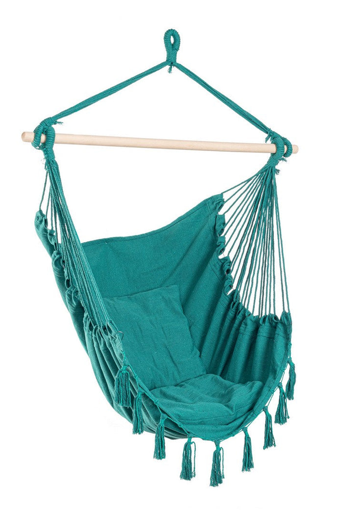 Amaca Sedia Sospesa da Giardino 100x130 cm in Poli-Cotone Juan Turchese