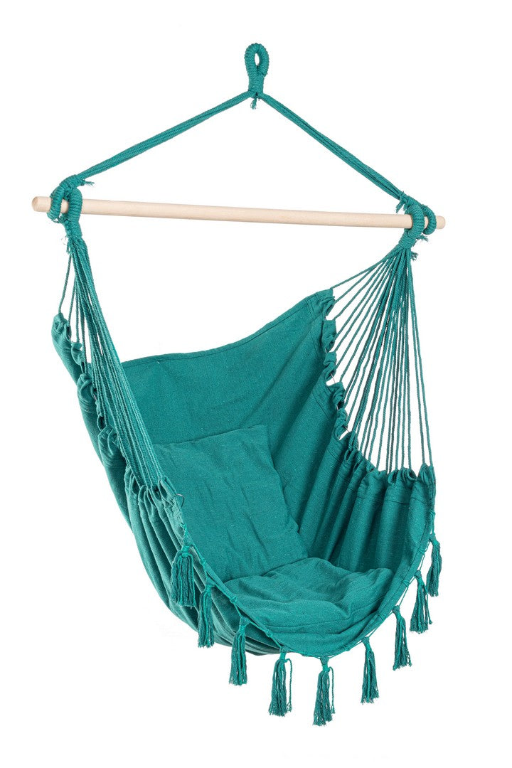 Amaca Sedia Sospesa da Giardino 100x130 cm in Poli-Cotone Juan Turchese