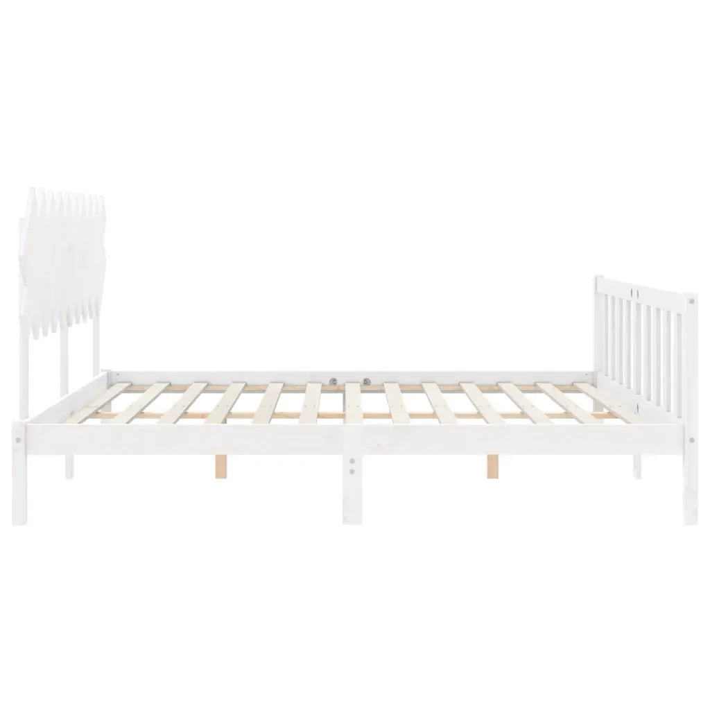 Giroletto senza Materasso-Struttura Letto Bianco 120x200 cm Legno Massello Pino 399955