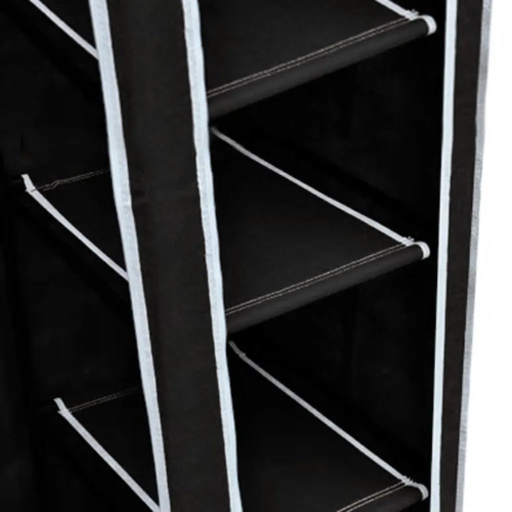 Armadio Guardaroba Pieghevole Nero 110 x 45 x 175 cm 60719