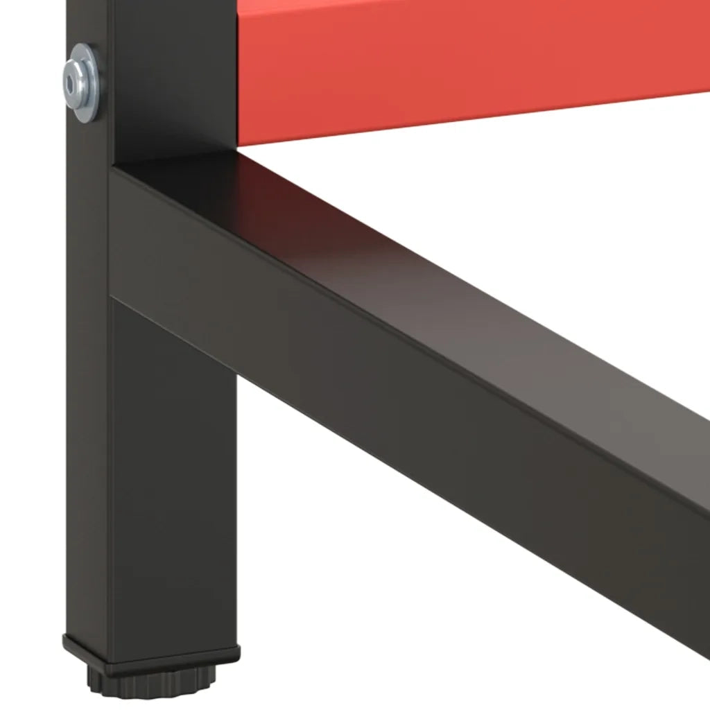 Telaio Banco da Lavoro Nero e Rosso Opaco 220x57x79 cm Metallo CFW3115601