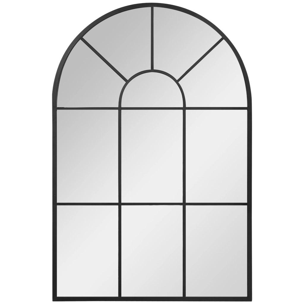 Specchio da finestra con cornice in metallo, 91 cm x 2 cm x 60 cm, nero