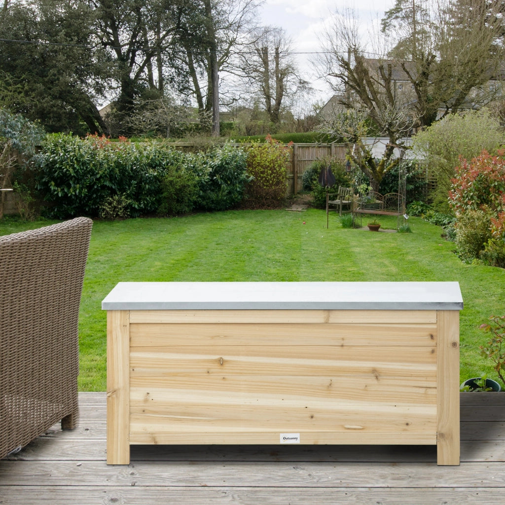 Baule da Giardino in Legno ¨C zephmum ¨C Legno 110x50x50 cm