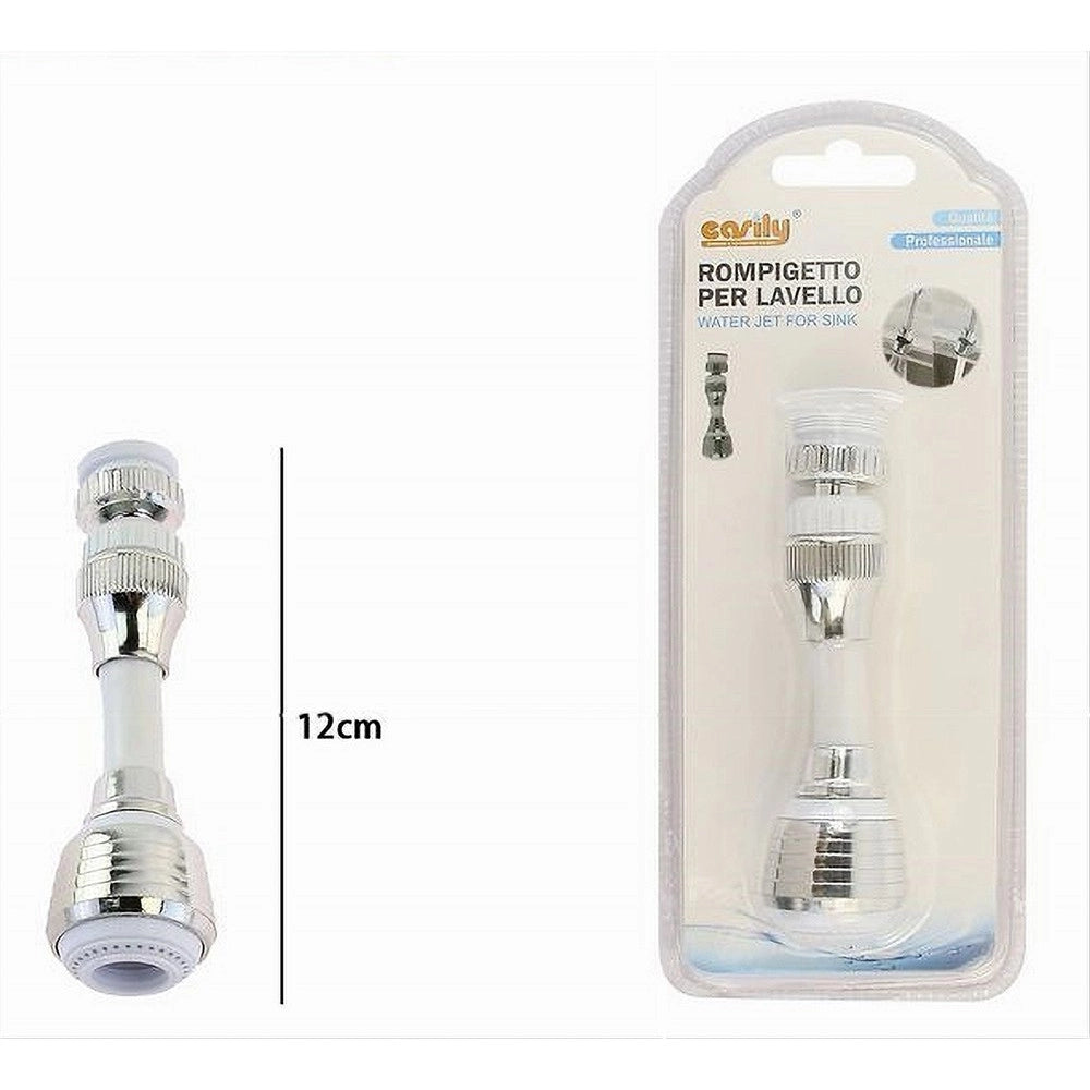 Trade Shop - Aeratore Rompigetto Lavello Rubinetto Cucina Cromato Snodato Bianco Cromo 87166 -