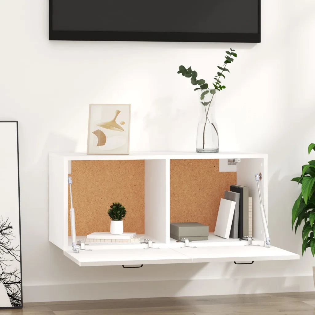 Mobile a Parete Bianco 80x36,5x35 cm in Legno Multistrato 812933