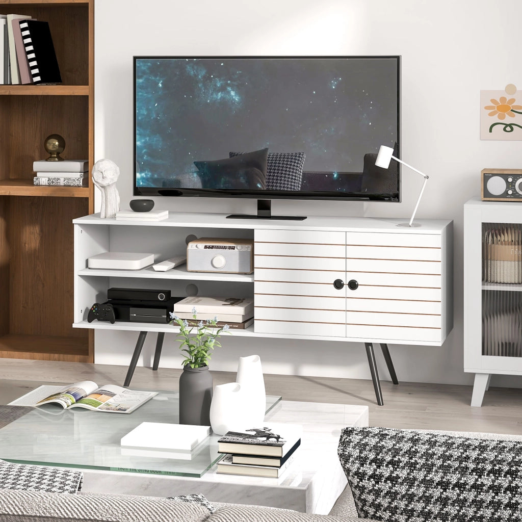 Mobile TV per Televisori 65 Pollici ¨C zephmum ¨C Bianco 145x38x65 cm