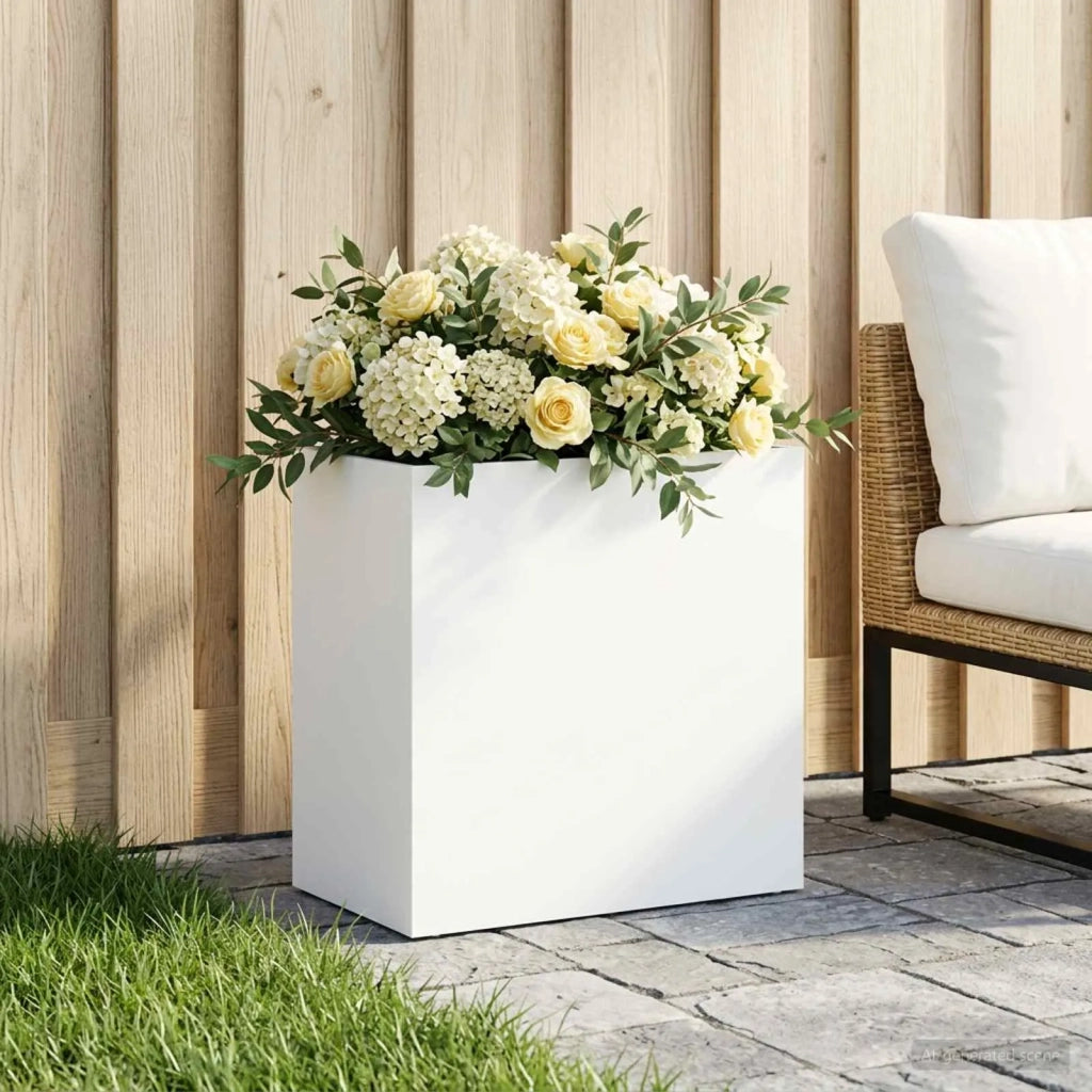 Vaso da giardino Bianco 50 x 30 x 40 cm 8005514