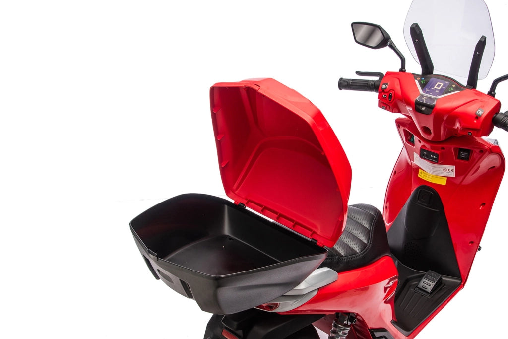Scooter Elettrico per Bambini Licenza Ufficiale Honda SH125 12V con Ruote EVA e Sedile Pelle Rosso