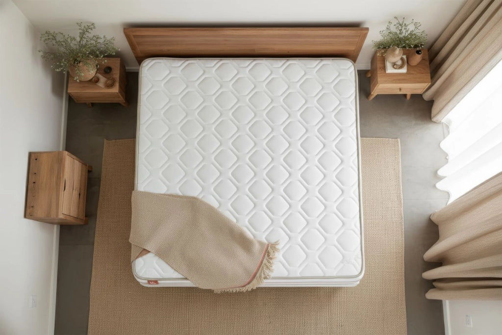 Pacchetto letto completo - Materasso 140x190cm + Box spring con doghe (kit) + 2 cuscini + Piumino - Le Doux