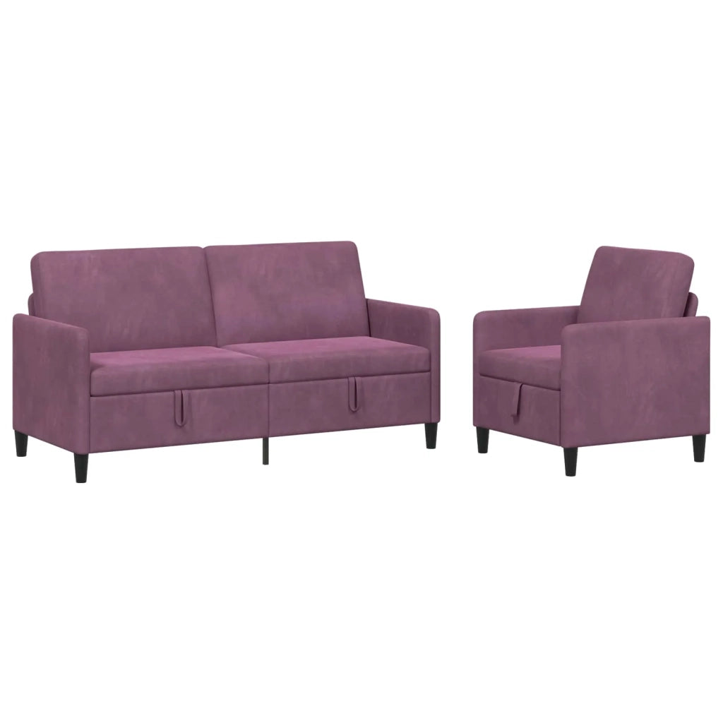 Set di Divani con Storage 2 pz Viola Poliestere 3429231